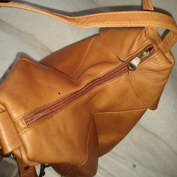 Quality leather backpack.
